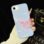 Custodia ibrida PC TPU con stelle rosa e farfalle per iPhone