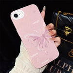 Custodia ibrida PC TPU con stelle rosa e farfalle per iPhone