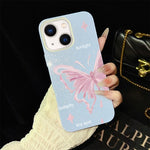 Custodia ibrida PC TPU stelle rosa e farfalle per iPhone