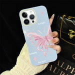 Custodia ibrida PC TPU stelle rosa e farfalle per iPhone