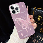 Custodia ibrida PC TPU stelle rosa e farfalle per iPhone