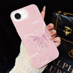 Custodia ibrida PC TPU con stelle rosa e farfalle per iPhone