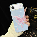 Custodia ibrida PC TPU con stelle rosa e farfalle per iPhone