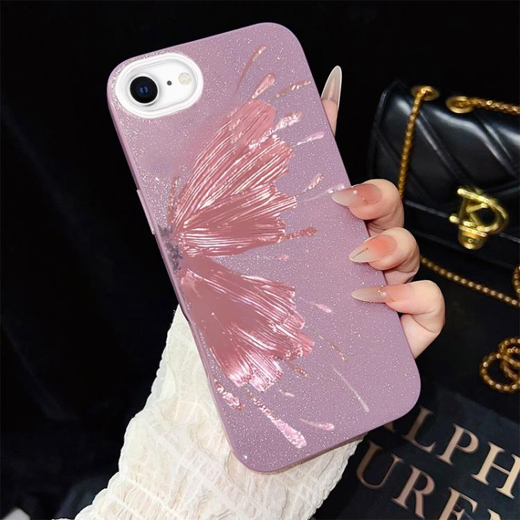 Custodia ibrida PC TPU con motivo farfalla per iPhone