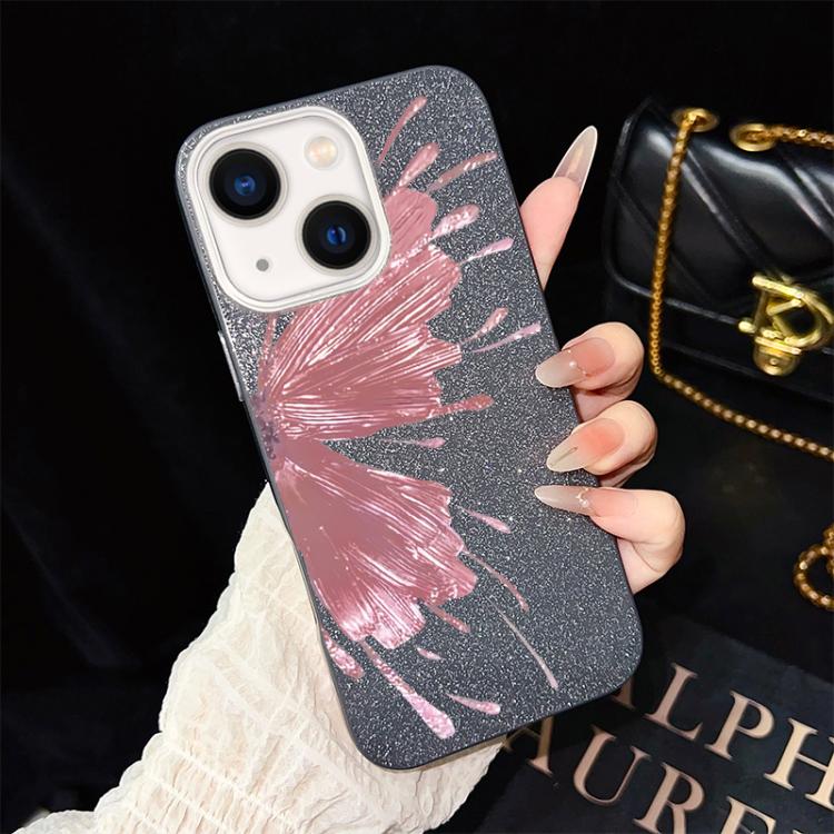 Custodia ibrida PC TPU con motivo farfalla per iPhone