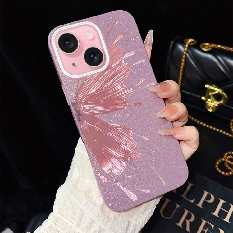 Custodia ibrida PC TPU con motivo farfalla per iPhone