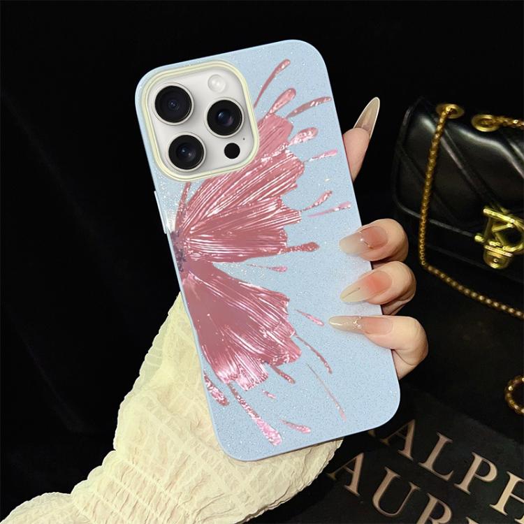 Custodia ibrida PC e TPU con motivo farfalla per iPhone 16 Pro