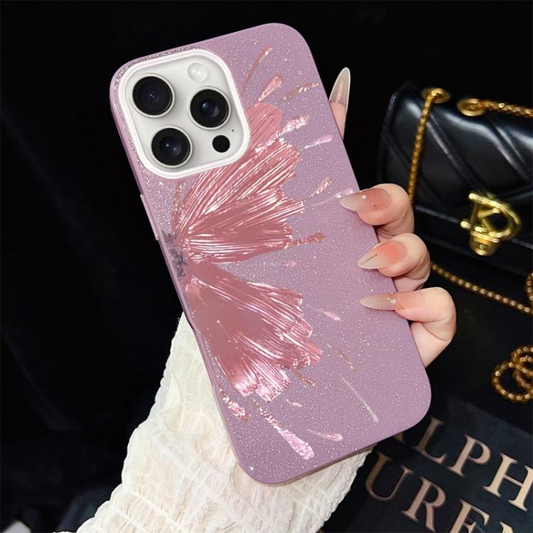 Custodia ibrida PC e TPU con motivo farfalla per iPhone 16 Pro