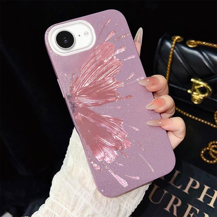 Custodia ibrida PC TPU con motivo farfalla per iPhone 17e e 16e