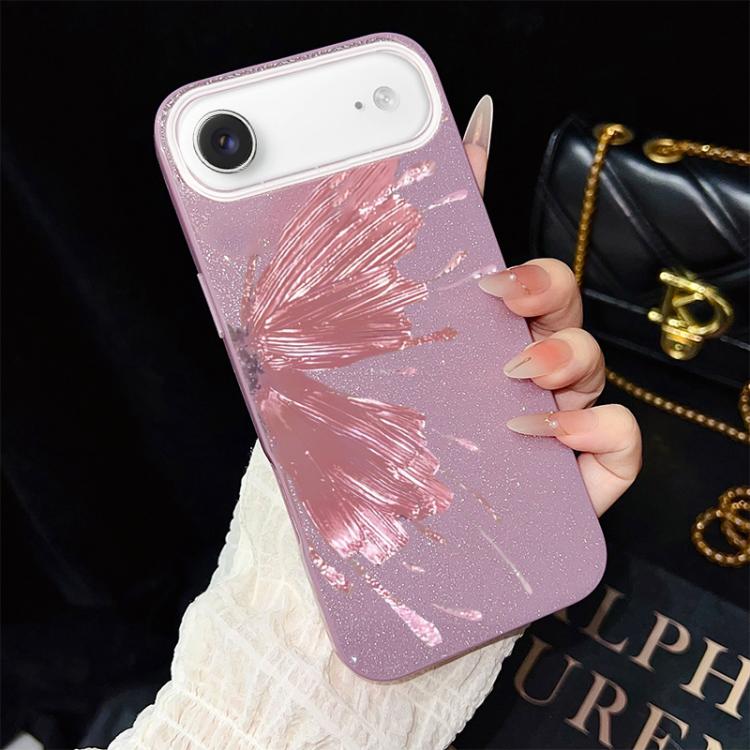 Custodia ibrida PC TPU con motivo farfalla per iPhone 17e e 16e