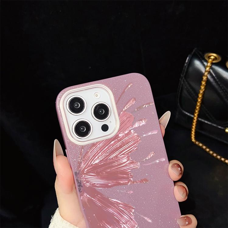 Custodia ibrida PC e TPU con motivo farfalla per iPhone 16 Pro