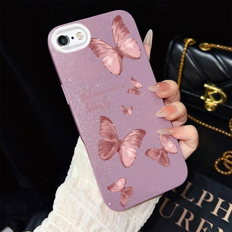Custodia ibrida PC TPU farfalle per iPhone 8 Plus 7 Plus