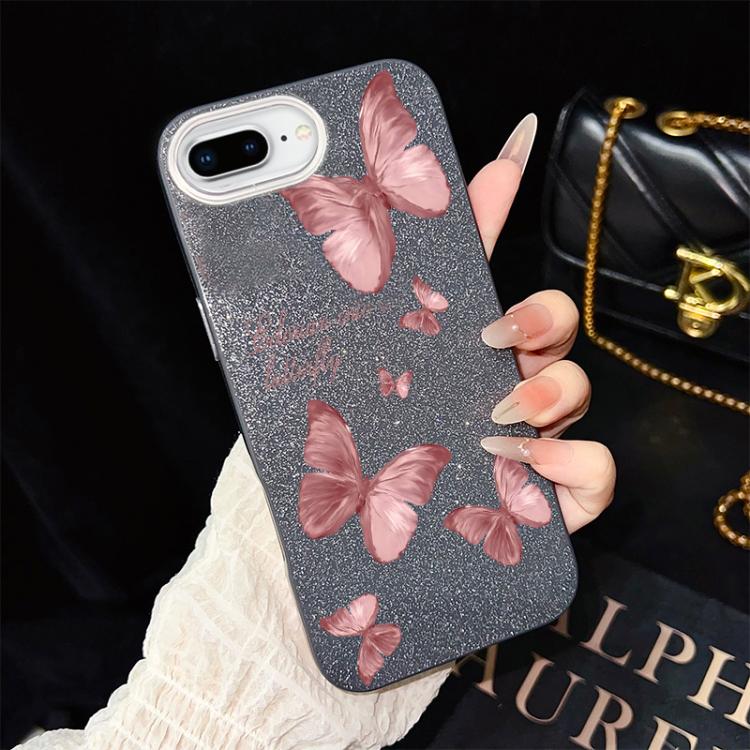 Custodia ibrida PC TPU farfalle per iPhone 8 Plus 7 Plus