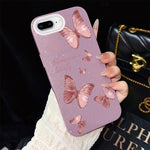 Custodia ibrida PC TPU farfalle per iPhone 8 Plus 7 Plus