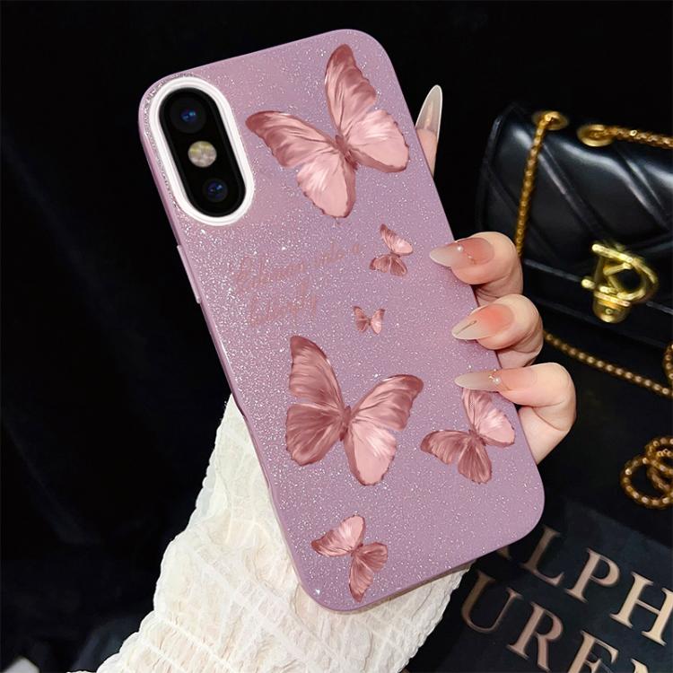 Custodia ibrida PC TPU con farfalle per iPhone 11 Pro Max