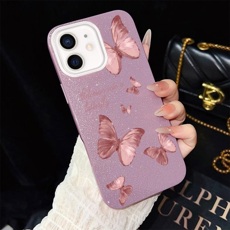 Custodia ibrida PC TPU con farfalle per iPhone 11 Pro Max