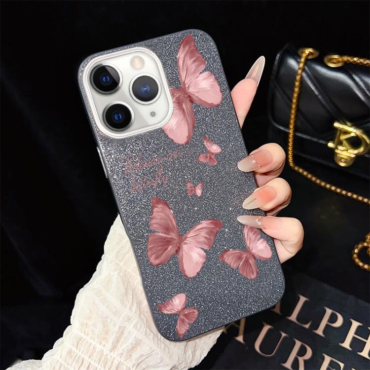 Custodia ibrida PC TPU con farfalle per iPhone 11 Pro Max