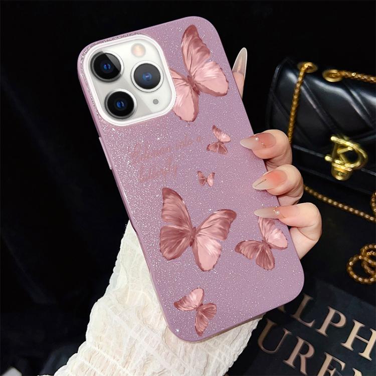 Custodia ibrida PC TPU con farfalle per iPhone 11 Pro Max