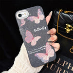 Custodia ibrida PC e TPU con farfalle per iPhone 8 Plus e 7 Plus