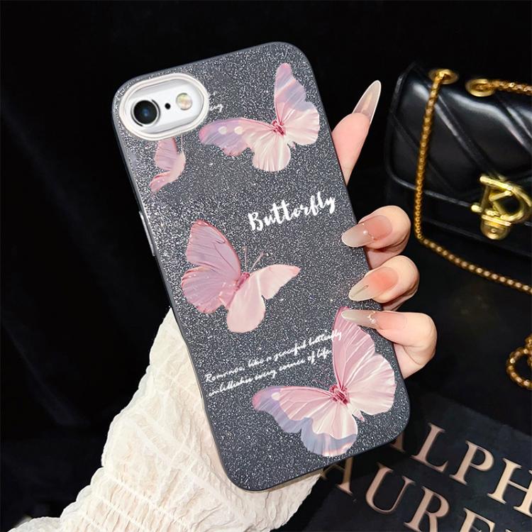 Custodia ibrida PC e TPU con farfalle per iPhone 8 Plus e 7 Plus