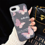 Custodia ibrida PC e TPU con farfalle per iPhone 8 Plus e 7 Plus