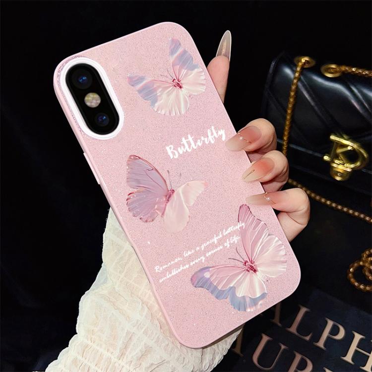 Custodia ibrida PC e TPU con farfalle per iPhone