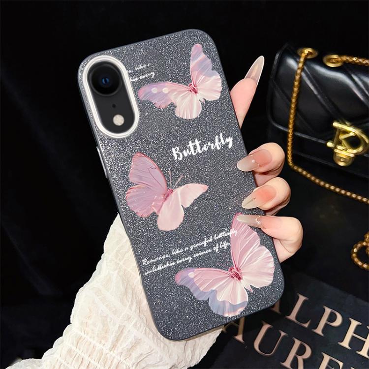 Custodia ibrida PC e TPU con farfalle per iPhone
