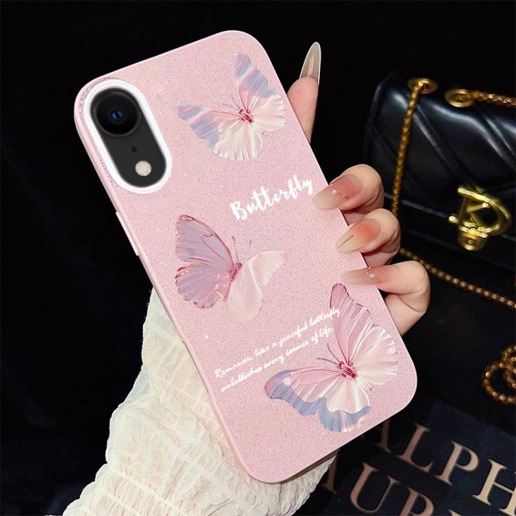 Custodia ibrida PC e TPU con farfalle per iPhone