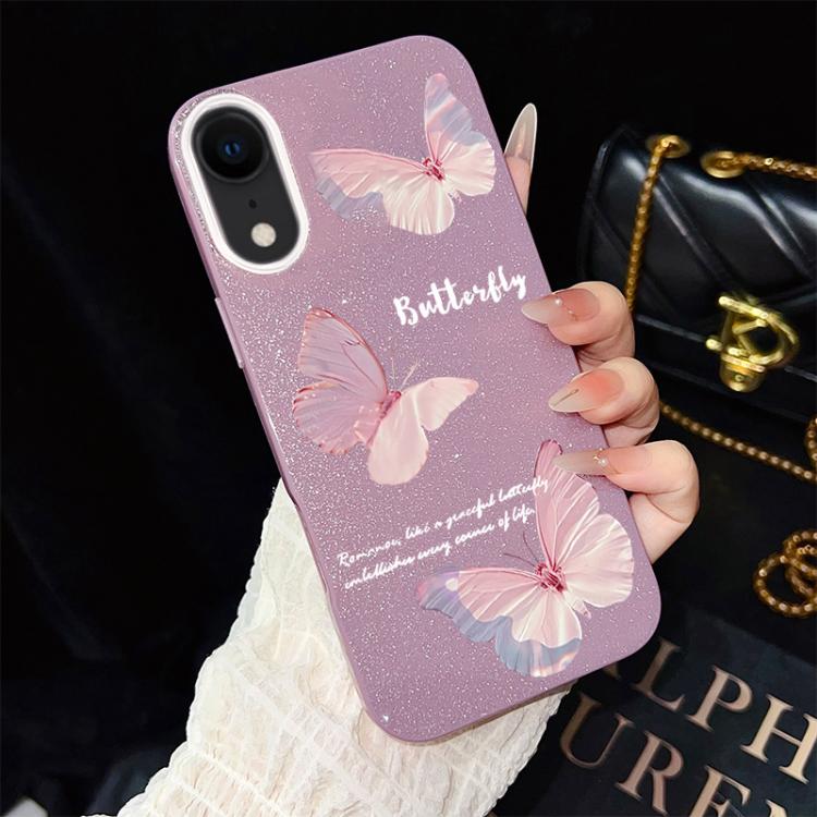 Custodia ibrida PC e TPU con farfalle per iPhone