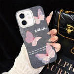 Custodia ibrida PC e TPU con farfalle per iPhone