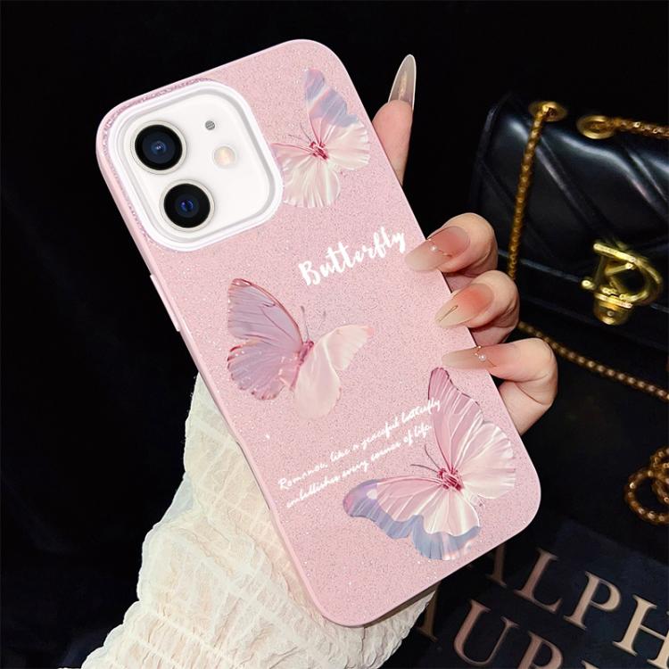 Custodia ibrida PC e TPU con farfalle per iPhone