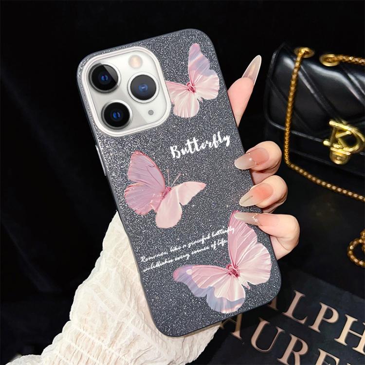 Custodia ibrida PC e TPU con farfalle per iPhone