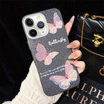 Custodia ibrida PC e TPU con farfalle per iPhone