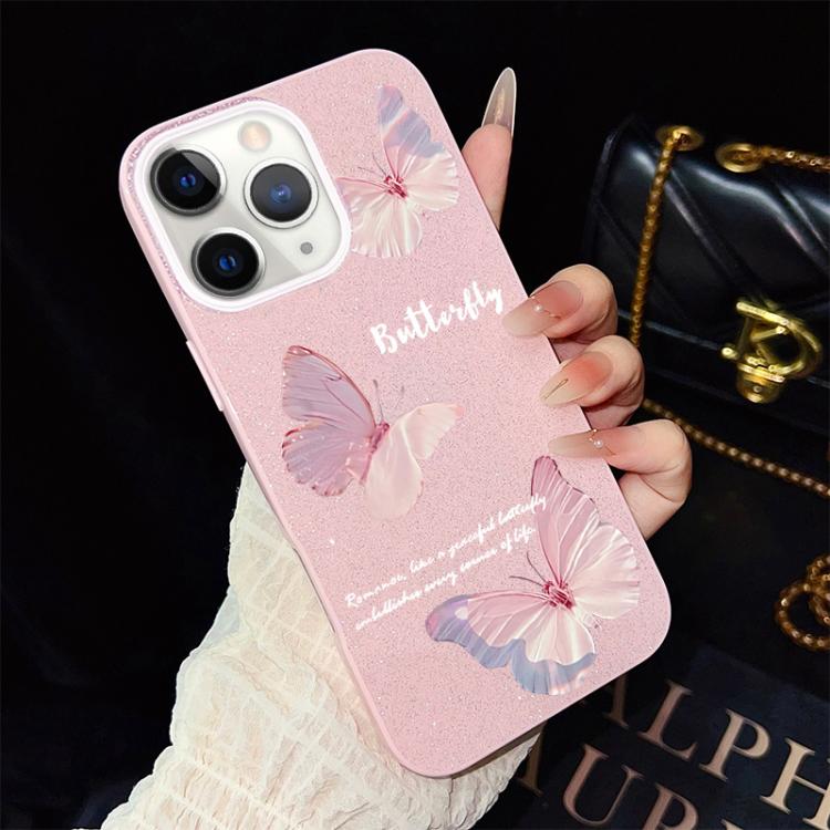 Custodia ibrida PC e TPU con farfalle per iPhone