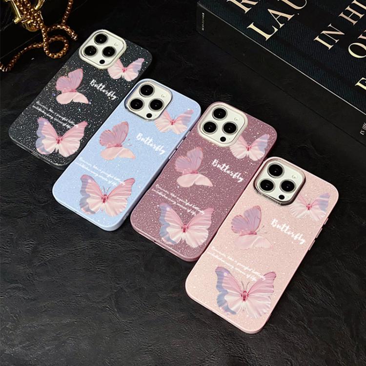 Custodia ibrida PC e TPU con farfalle per iPhone 8 Plus e 7 Plus