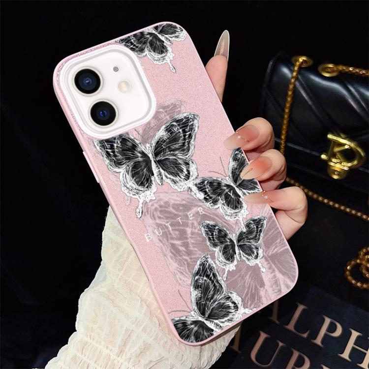 Custodia ibrida PC e TPU con farfalle per iPhone 13 Pro Max