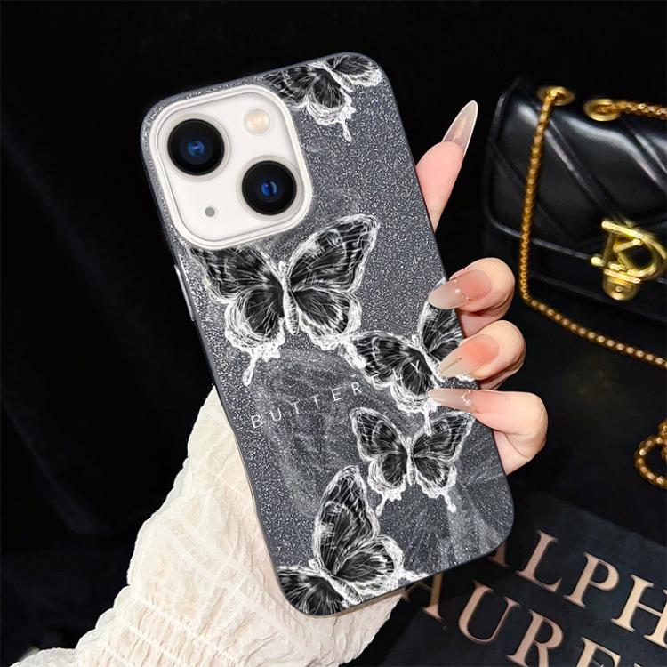 Custodia ibrida PC e TPU con farfalle per iPhone 13 Pro Max