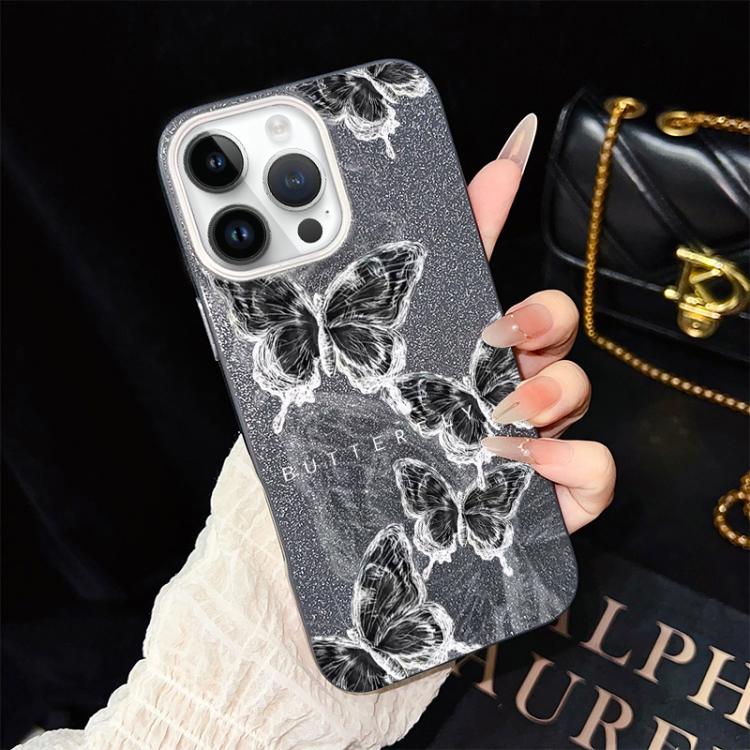 Custodia ibrida PC e TPU con farfalle per iPhone 13 Pro Max