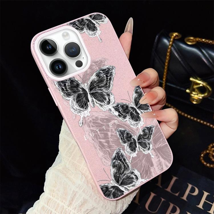 Custodia ibrida PC e TPU con farfalle per iPhone 13 Pro Max