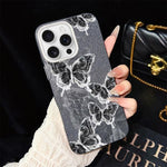 Custodia ibrida PC TPU con motivo farfalle per iPhone 17e e 16e