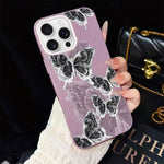 Custodia ibrida PC TPU con motivo farfalle per iPhone 17e e 16e