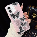 Custodia ibrida PC TPU con motivo farfalle per iPhone 17e e 16e