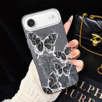 Custodia ibrida PC TPU con motivo farfalle per iPhone 17e e 16e