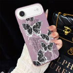 Custodia ibrida PC TPU con motivo farfalle per iPhone 17e e 16e