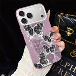 Custodia ibrida PC TPU con motivo farfalle per iPhone 17e e 16e