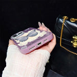 Custodia ibrida PC TPU con glitter farfalla blu per iPhone