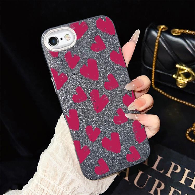 Custodia ibrida PC TPU con cuori per iPhone 8 Plus 7 Plus