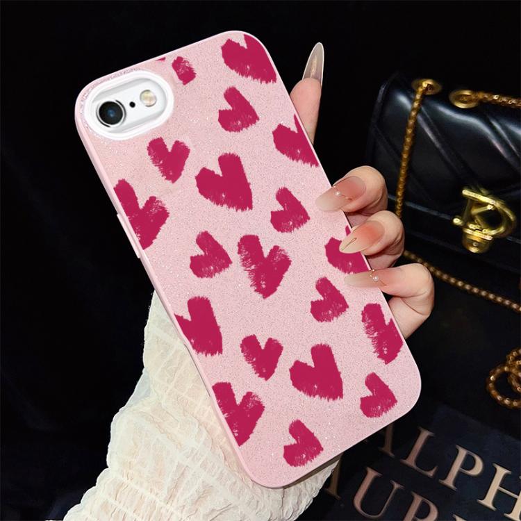 Custodia ibrida PC TPU con cuori per iPhone 8 Plus 7 Plus