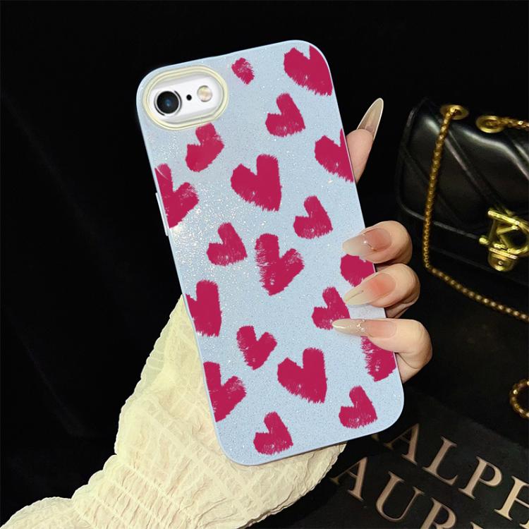 Custodia ibrida PC TPU con cuori per iPhone 8 Plus 7 Plus