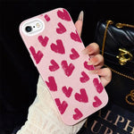 Custodia ibrida PC TPU con cuori per iPhone 8 Plus 7 Plus